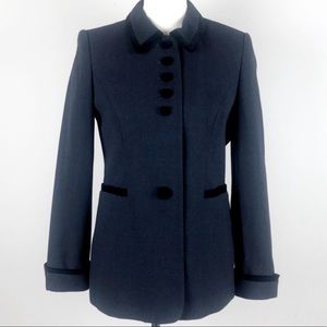 🔥Vintage Lined Coat Pea Coat w Velvet Trim